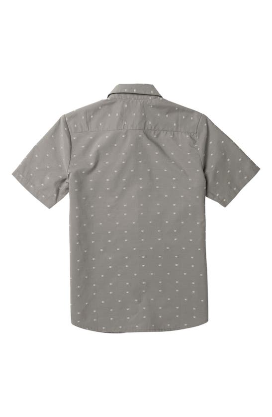 Shop Volcom Kids' Crownstone Short Sleeve Button-up Shirt In Moonbeam