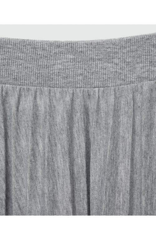 Mango Women's Pleated Long Skirt In Medium Heather Grey