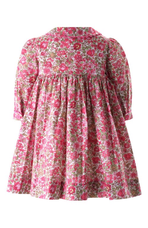 Shop Rachel Riley Floral Smocked Long Sleeve Cotton Dress & Bloomers In Pink