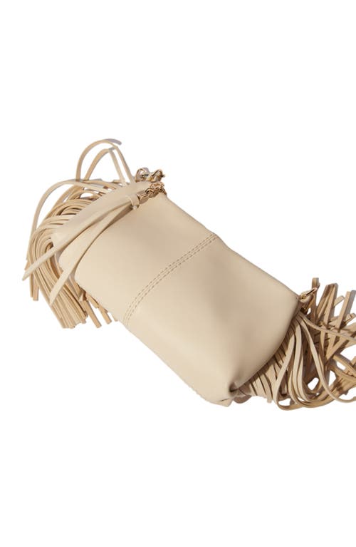 Maje Miss M Plain Leather Clutch Bag In Vanilla Ecru