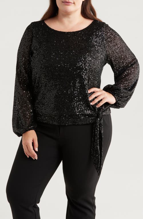 Tahari ASL Sequin Top in Black 