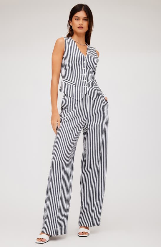 Shop Fifteen Twenty Stripe Wide Leg Pants In Blue Stripe