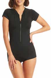 Sea Level Short Sleeve Multifit Front Zip One Piece Swimsuit Nordstrom Sea Level Short Sleeve Multifit Front Zip One Piece Swimsuit Nordstrom