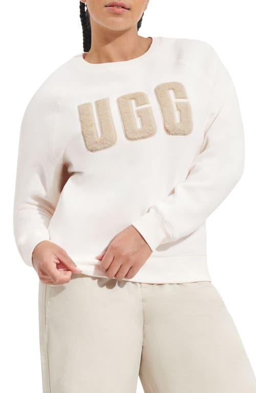 Ugg(r) Collection Madeline Fuzzy Logo Graphic Sweatshirt In Nimbus/sand