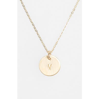 Nashelle 14K-Gold Fill Initial Mini Circle Necklace