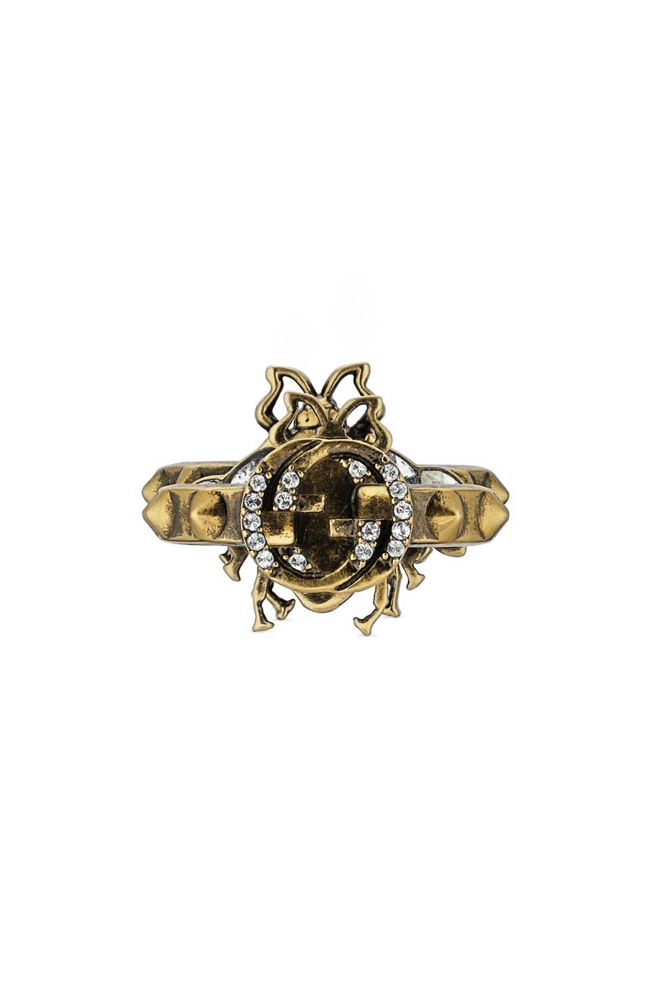 gucci bee ring with interlocking g