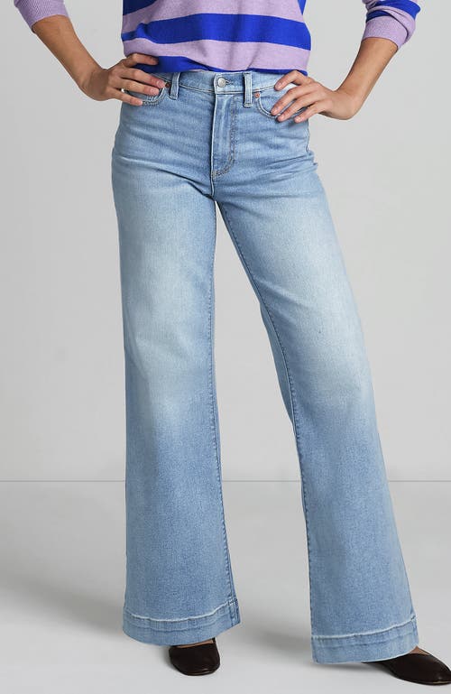 Shop Lands' End Recover High Rise Wide Leg Blue Jeans In Arctic Indigo