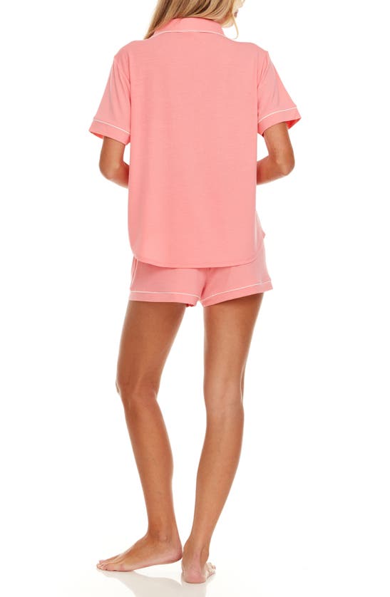 Shop Flora By Flora Nikrooz Annie Shirt & Shorts 2-piece Pajama Set In Melon