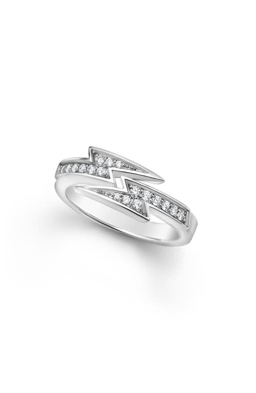 Shop Lagos Caviar Spark Lightning Bolt Diamond Ring In Silver