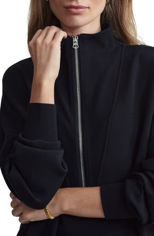 Shop Varley Masie Long Half Zip Sweatshirt In Black