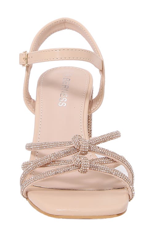 Shop Berness Lshika Rhinestone Sandal In Beige