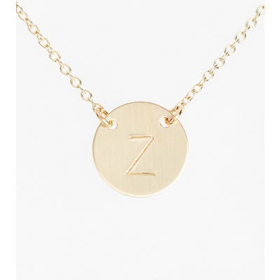 Nashelle 14K-Gold Fill Anchored Initial Disc Necklace