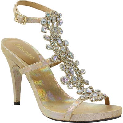 J.renee Embellished Strappy Sandal B - Metallic