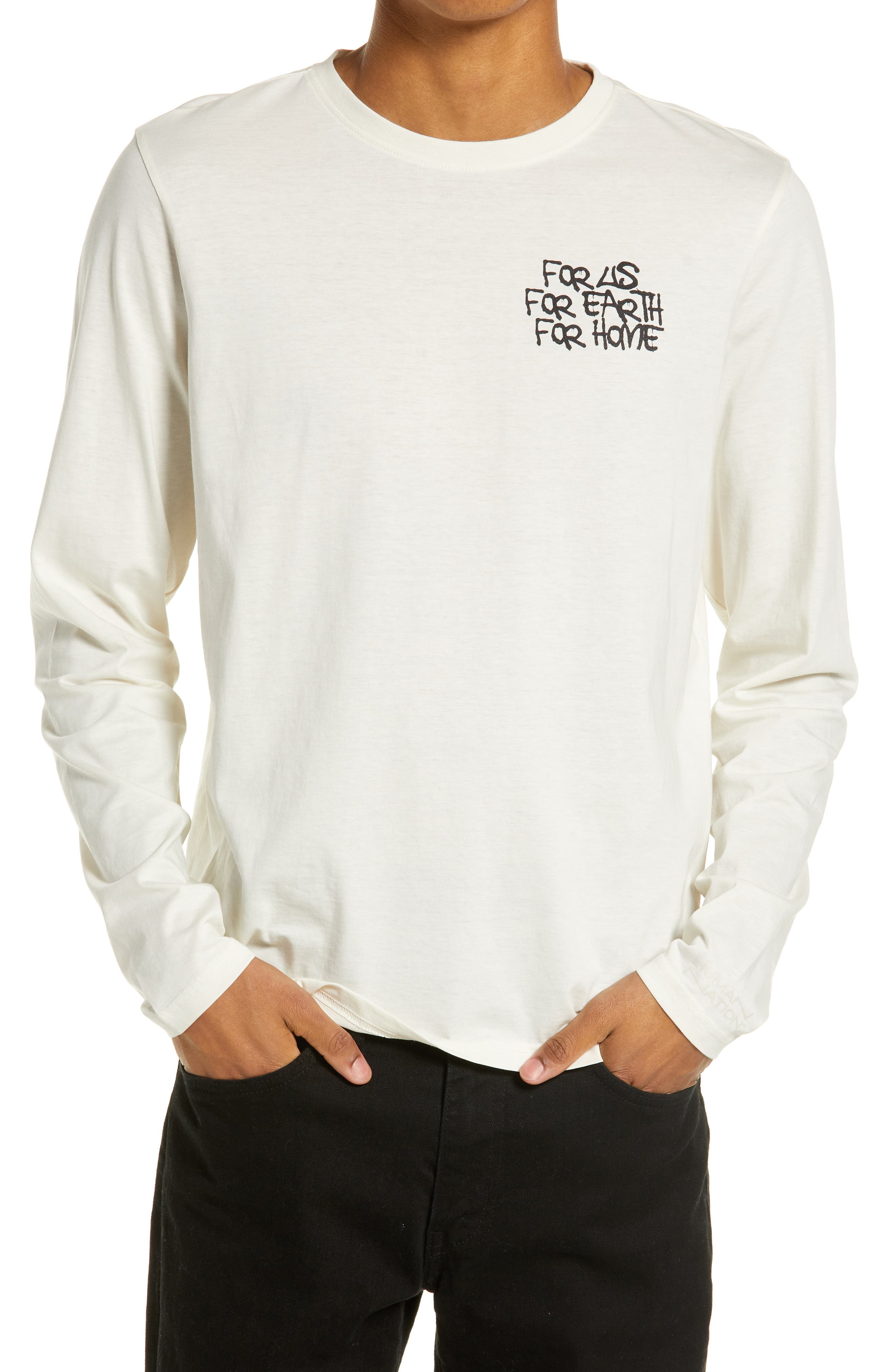 HUMAN NATION Men's Connected Long Sleeve T-Shirt in Bone Print 1 at Nordstrom
