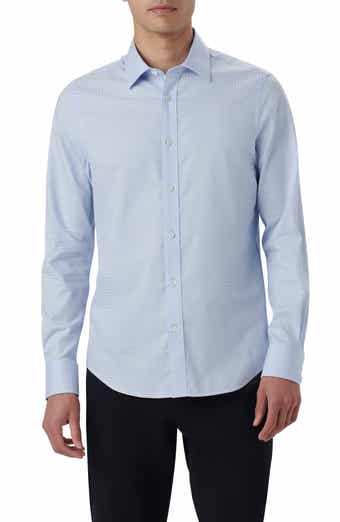 Bugatchi Julian Shaped Fit Check Stretch Cotton Button-Up Shirt