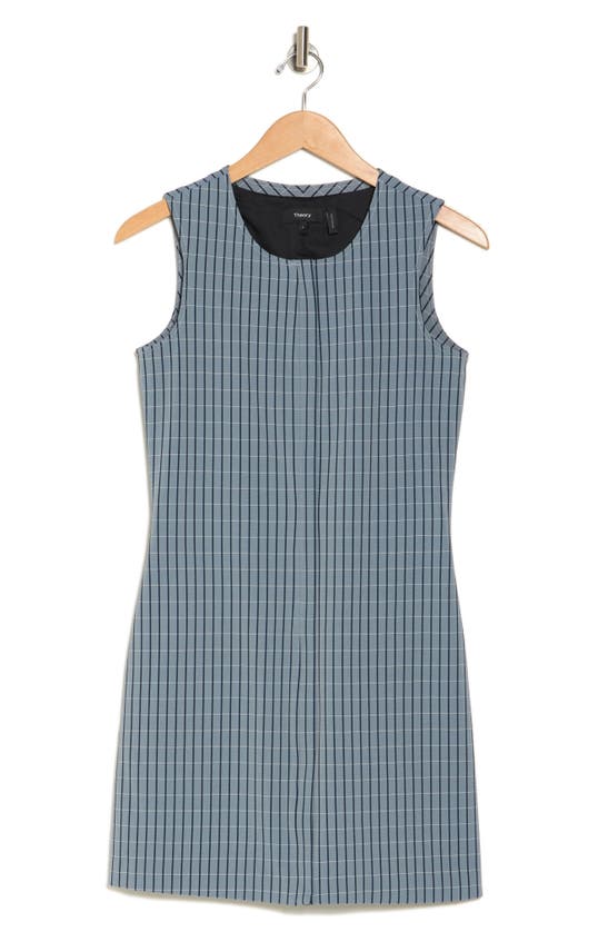 Theory Easy Plaid Shift Dress In Blue Midnight Multi