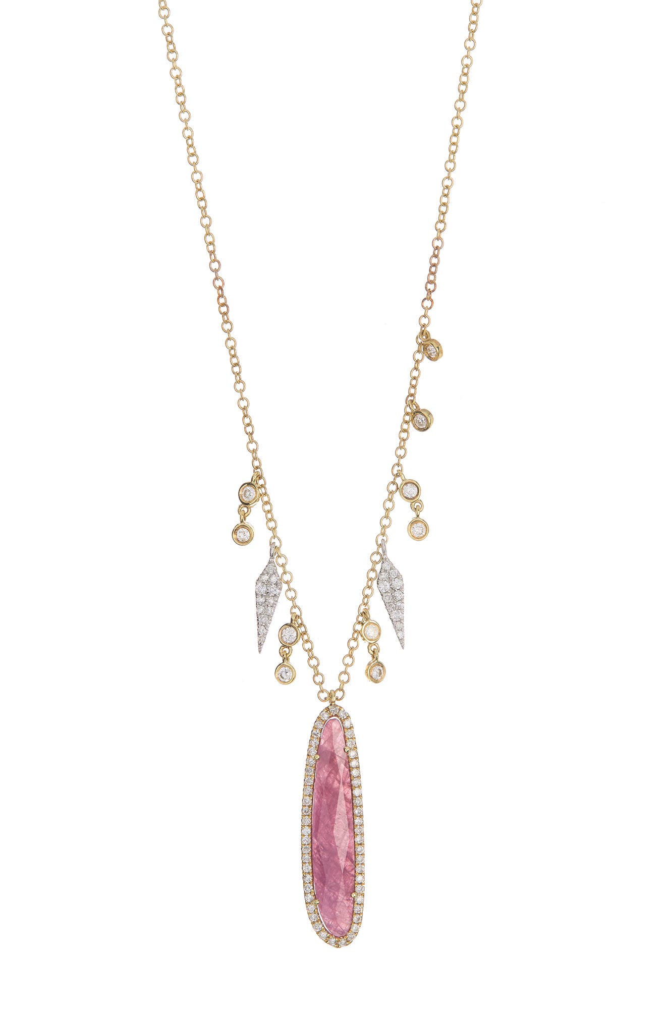 Meira T 14k Yellow Gold Diamond Charm & Ruby Pendant Necklace