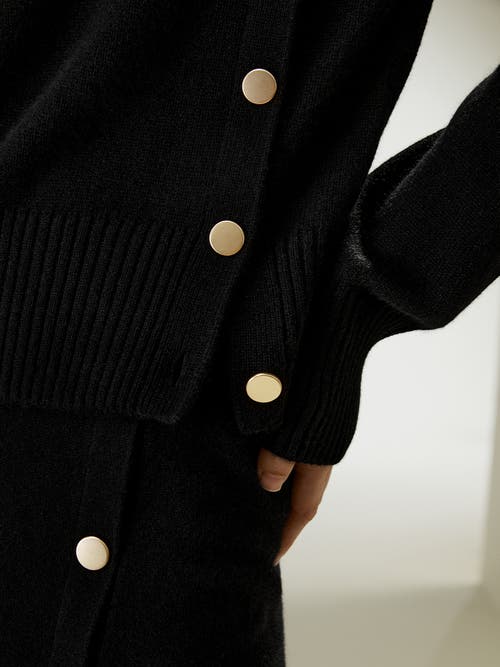LILYSILK LILYSILK CASHMERE SWEATER WITH ROW OF SIDE BUTTONS 