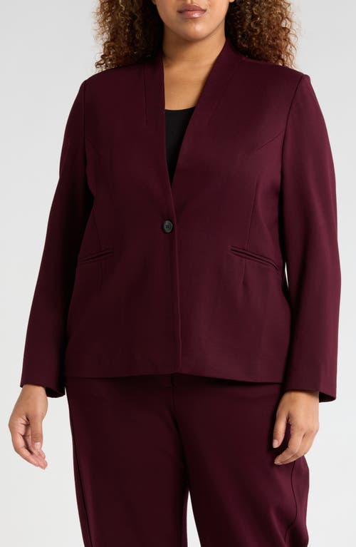 Universal Standard Lennox Padded Shoulder Stretch Ponte Blazer In Black Cherry