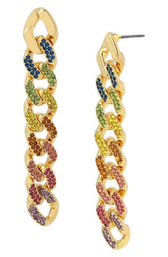 Kurt Geiger Rainbow Link Linear Drop Earrings In Multi ModeSens