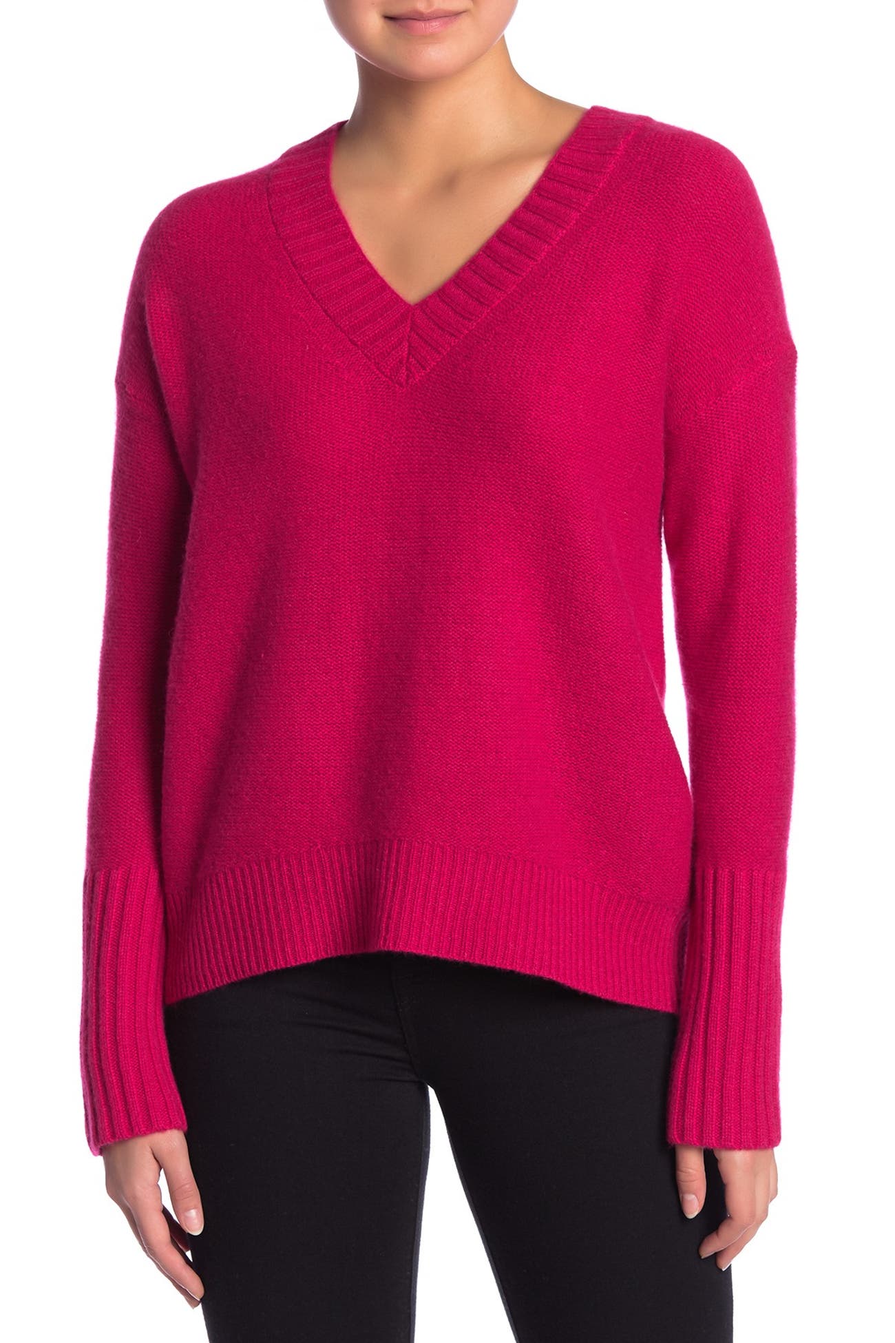 360 Cashmere | Eliza V-Neck Cashmere High/Low Sweater | Nordstrom Rack