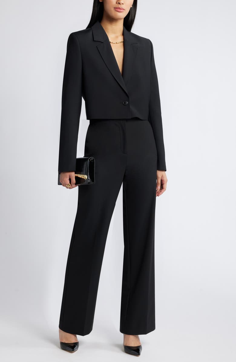 Nordstrom Crop Wool Blend Blazer, Alternate, color, 