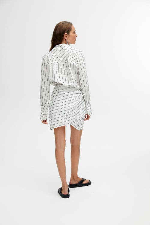 Shop Nocturne Striped Shirt Dress In Multi-colored