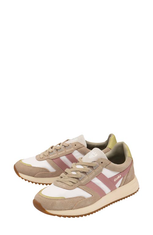 Gola Chicago Sneaker In Off White/grey/dusty Rose