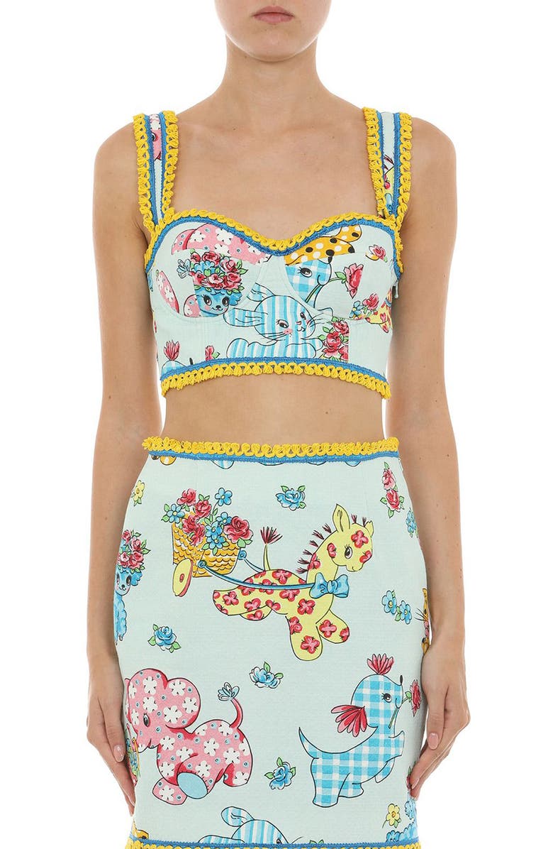 Moschino Calico Animals Bustier Top | Nordstrom Moschino Calico Animals Bustier Top | Nordstrom