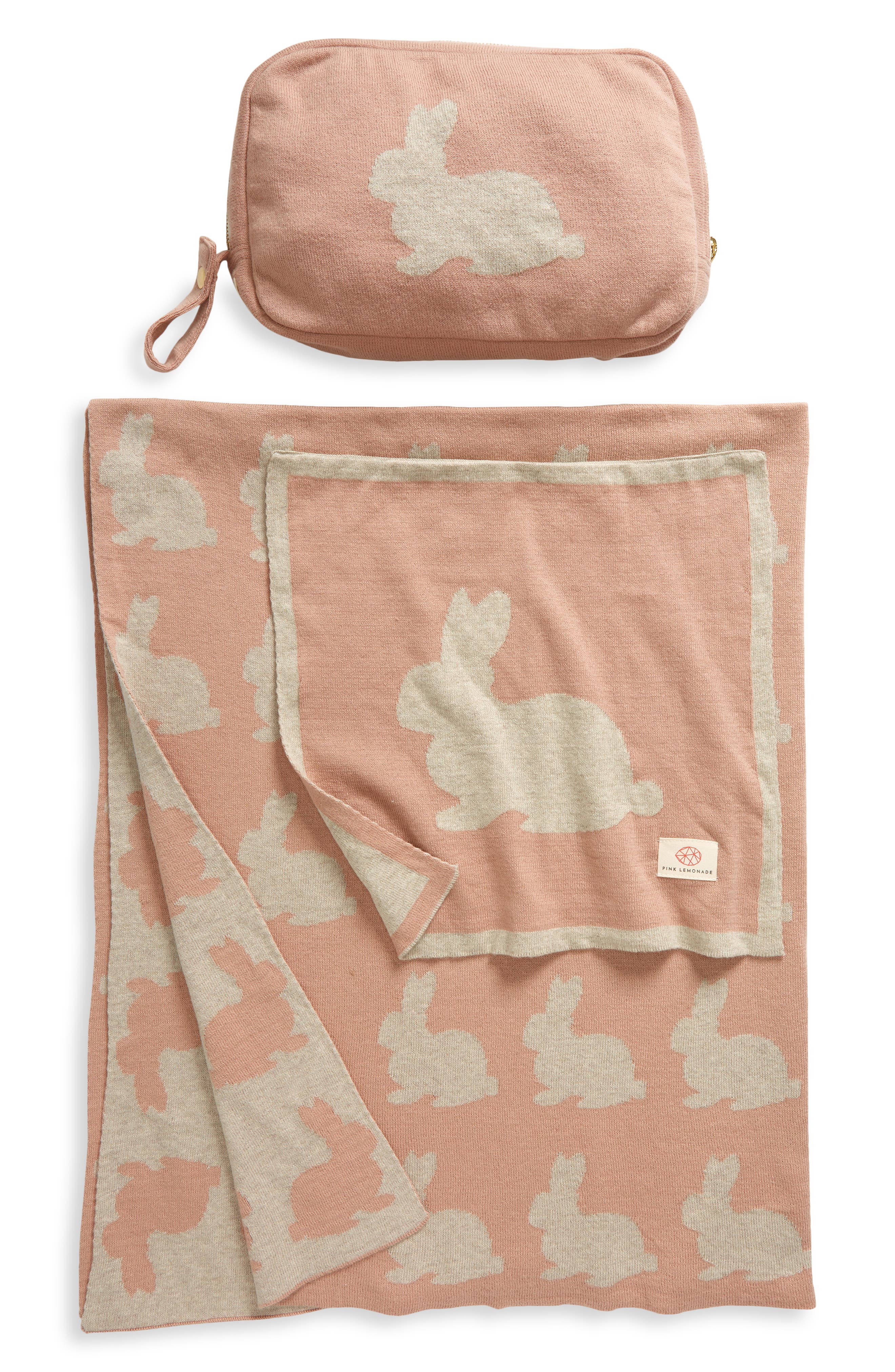 Pink Lemonade Bunny Baby Set In Pink/beige