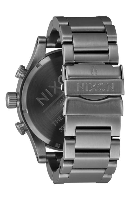 Shop Nixon 'the 51-30 Chrono' Watch, 51mm In Light Gunmetal/dark Forest