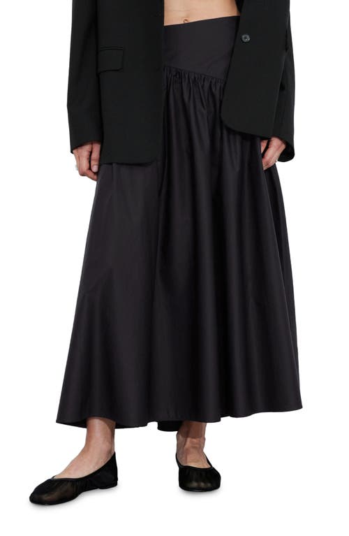 & Other Stories St. Maja Cotton Midi Skirt Black at Nordstrom,