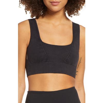 Free People Fp Movement Karma Square Neck Sports Bra, Black