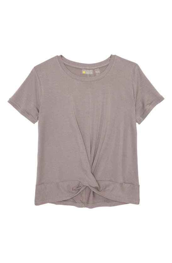 Zella Girl Kids' Peaceful Twist T-shirt In Grey Zinc