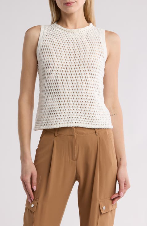 Open Stitch Cotton Sweater Tank