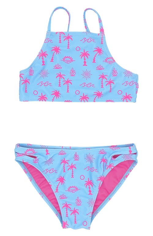 Feather 4 Arrow Kids' Sunray Print Two-Piece Swimsuit Crystal Blue at Nordstrom,