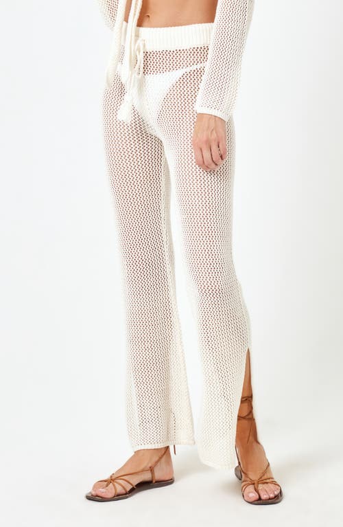 Shop L*space Lspace Los Cabos Open Stitch Cover-up Sweater Pants In Cream