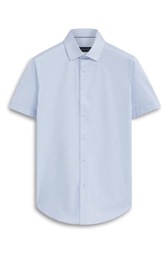 Shop Bugatchi Miles Ooohcotton® Serpentine Print Short Sleeve Button-up Shirt In Pink/blue