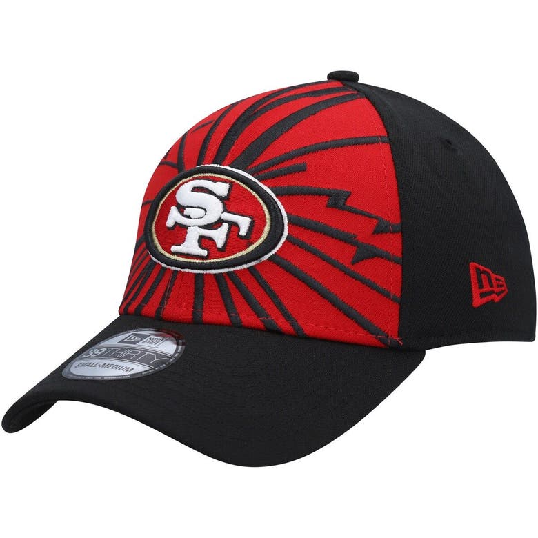 Men's New Era Black San Francisco 49ers Logo 39THIRTY Flex Hat