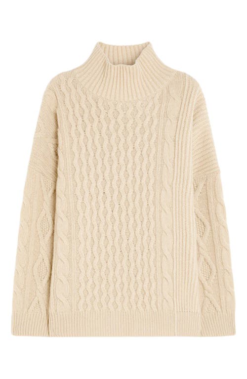 Weekend Max Mara Veneto Cable Knit Sweater In Sand