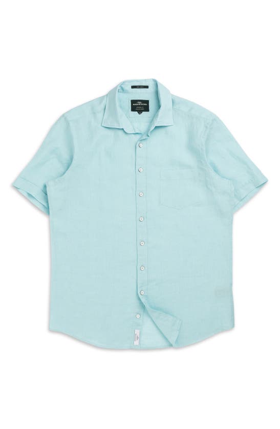 Shop Rodd & Gunn Waiheke Original Fit Short Sleeve Linen Button-up Shirt In Capri