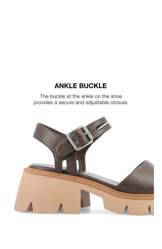 Shop Journee Collection Lug Platform Sandal In Taupe