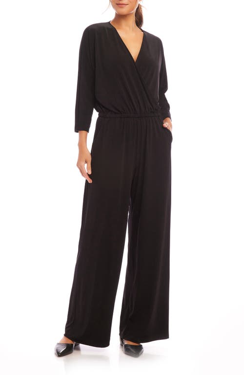 Karen Kane Travel Wrinkle Resistant Jersey Jumpsuit in Black 