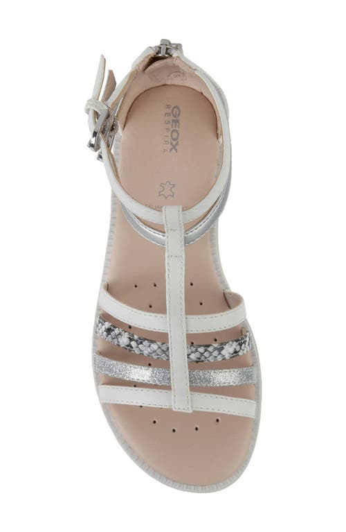 Shop Geox Karly Sandal In White/silver