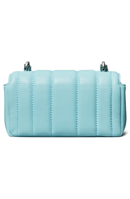 Tory Burch Mini Kira Flap Convertible Quilted Leather Shoulder Bag In Light Celeste