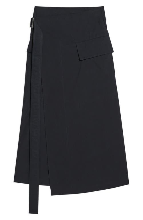 Shop Helmut Lang Light Trench Wrap Skirt In Navy