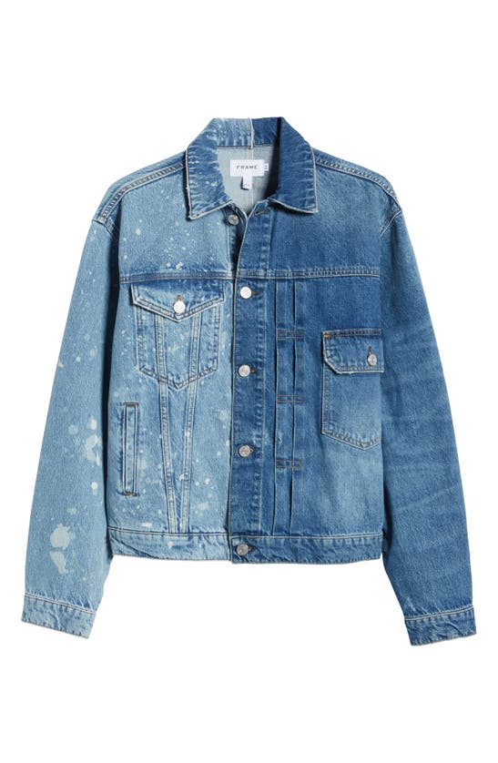 Frame Cole Duo Slim Fit Half And Half Denim Shirt In Blue ModeSens