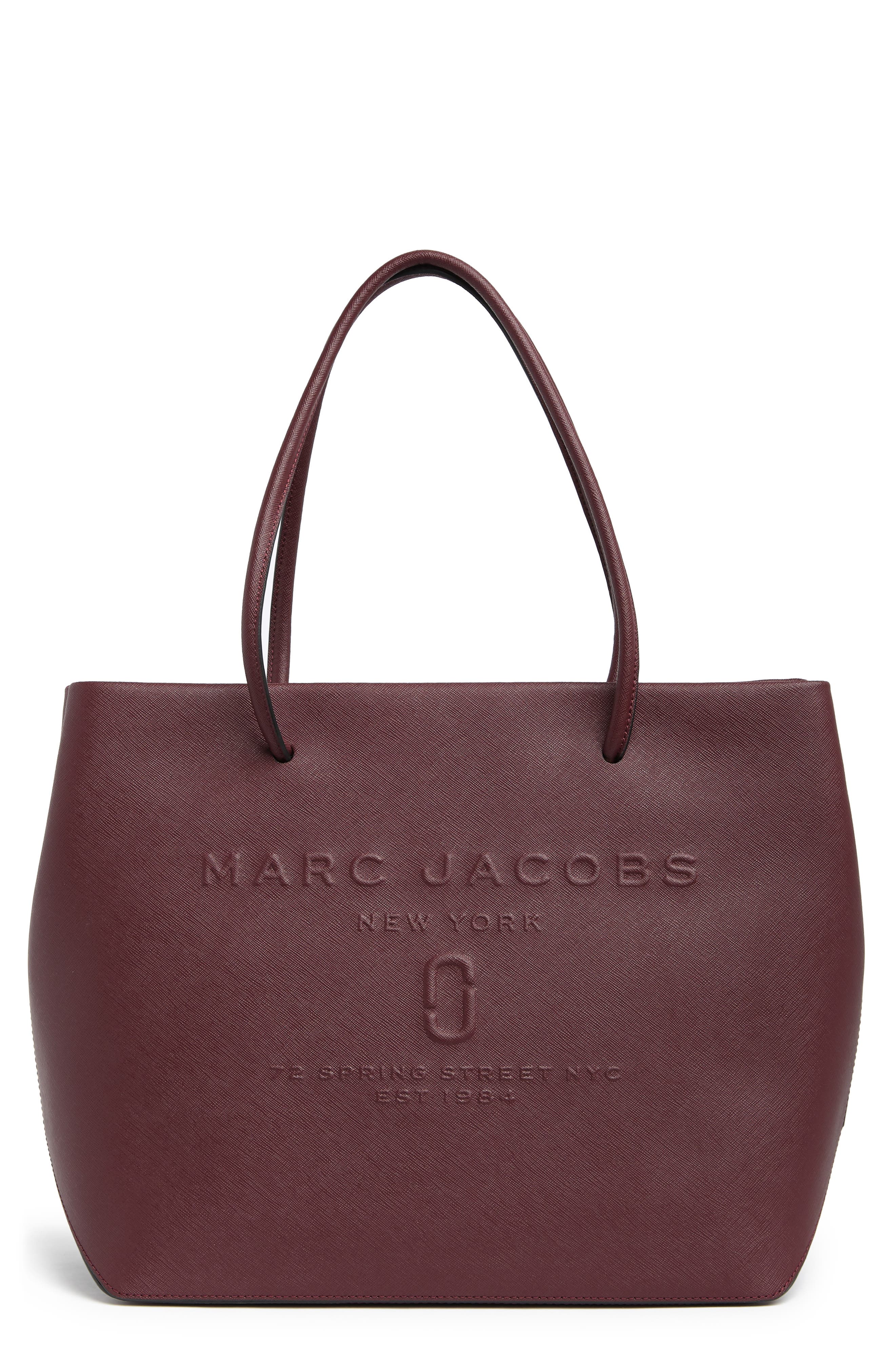 Marc Jacobs Logo Embossed Saffiano Leather Tote Bag In Muscat ModeSens