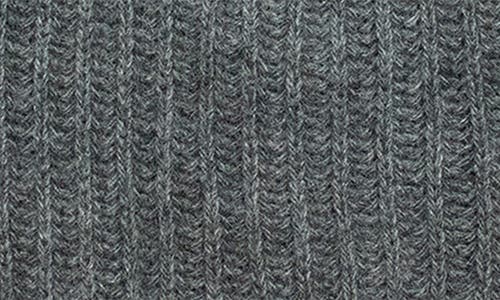 Portolano Rib Knit Cashmere Beanie In Medium Heather Grey