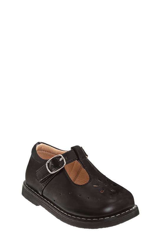 Josmo Infant Slip-resistant Flat T-strap Shoes In Black